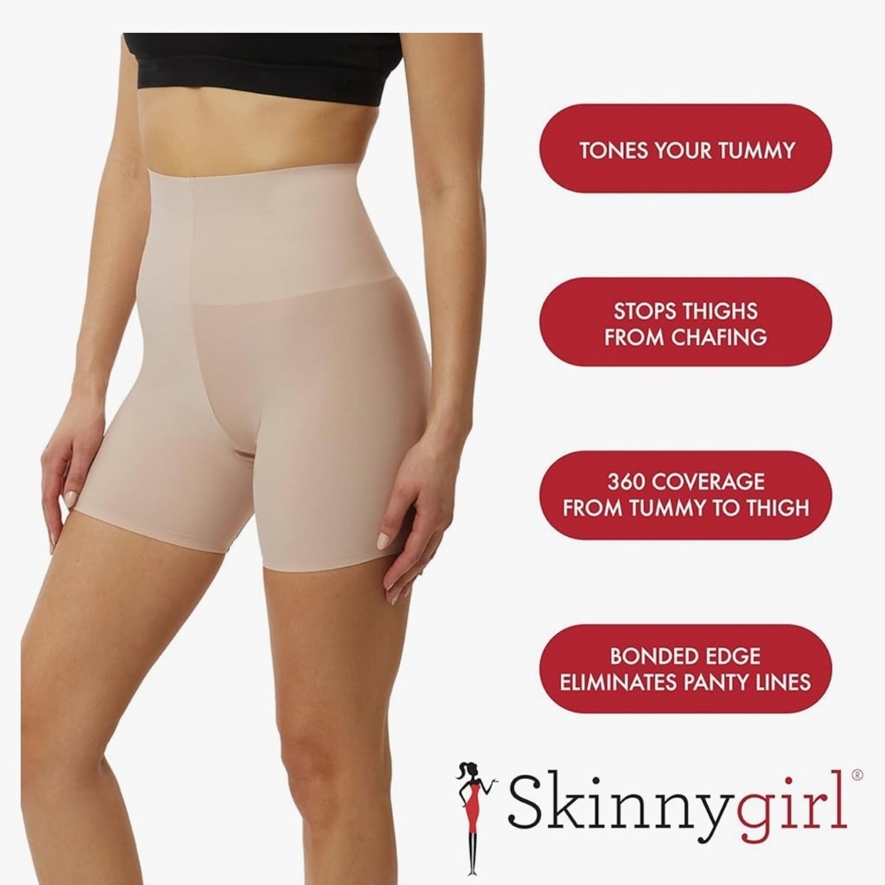 Skinny Girl High Waisted Tummy & Thigh Slimmer. XL. Black 86% Nylon/14% Spandex - Picture 4 of 13